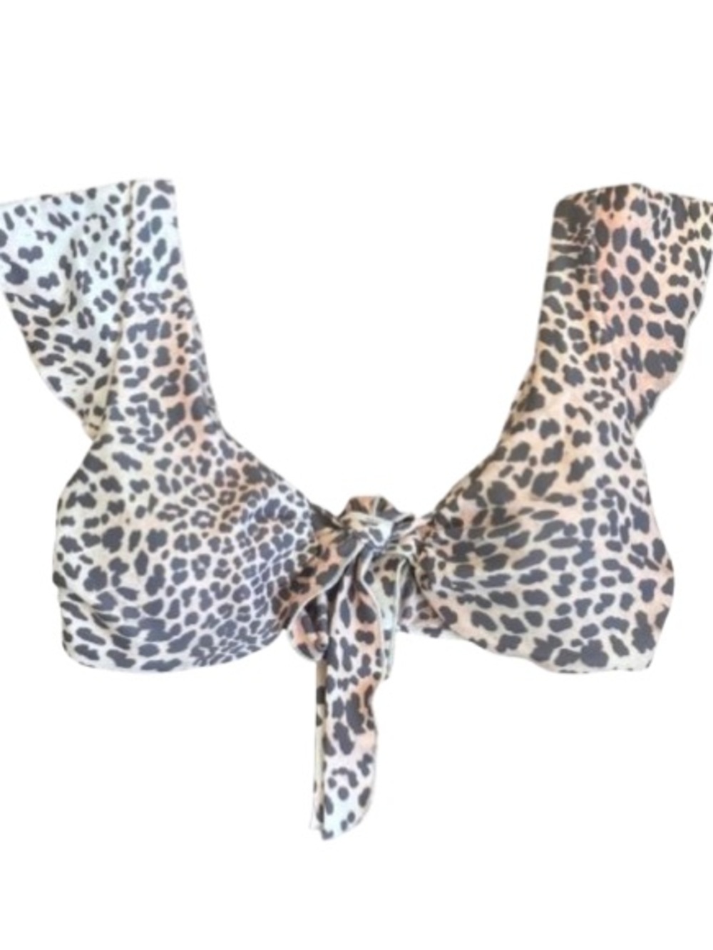 NWT Power 2 The Flower Beige Leopard Print Bikini Top Wild Child Size M